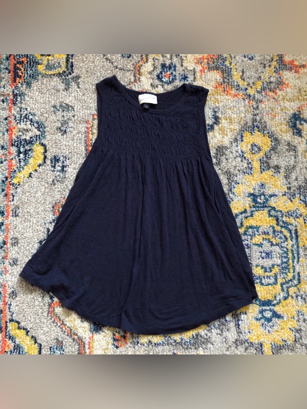 Universal Threads Navy Blue High Neck Sleeveless Loose Fit Blouse Extra Small XS